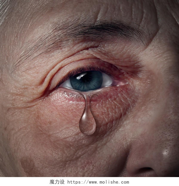 有关孤独和基于焦虑作为关闭了老化人眼哭一滴眼泪的悲伤或化学失衡的情感疾病高级抑郁症和老年心理健康问题孤独的老人后悔